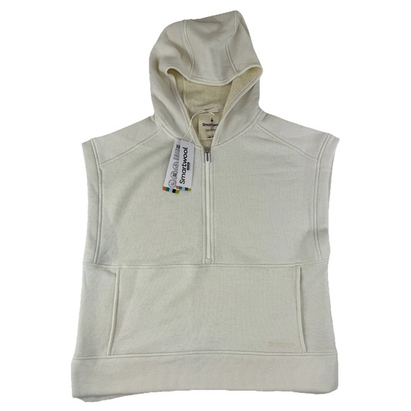 Smartwool Terry Hoodie Vest Women's Large Almond Merino Wool Blend NWT 016937L31 - Picture 1 of 13